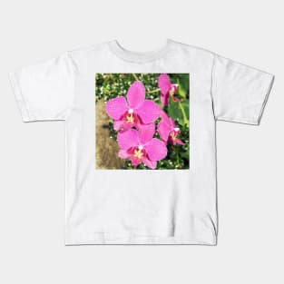 Pink Orchid Collage Kids T-Shirt